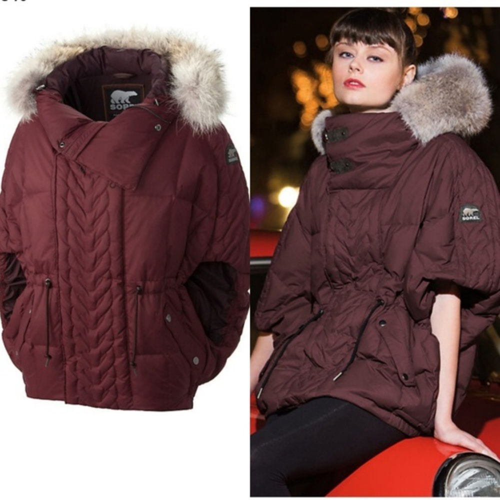 Sorel Aylwin Down Cape Coat NWOT